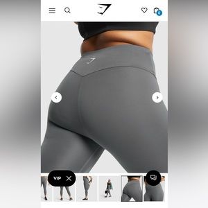 XS Gymshark Training 7/8 Leggings - charcoal